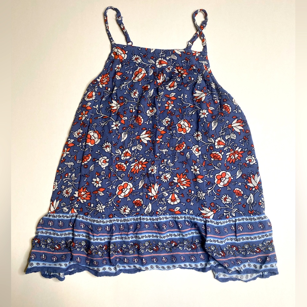 Floral navy tank top blouse size small old navy